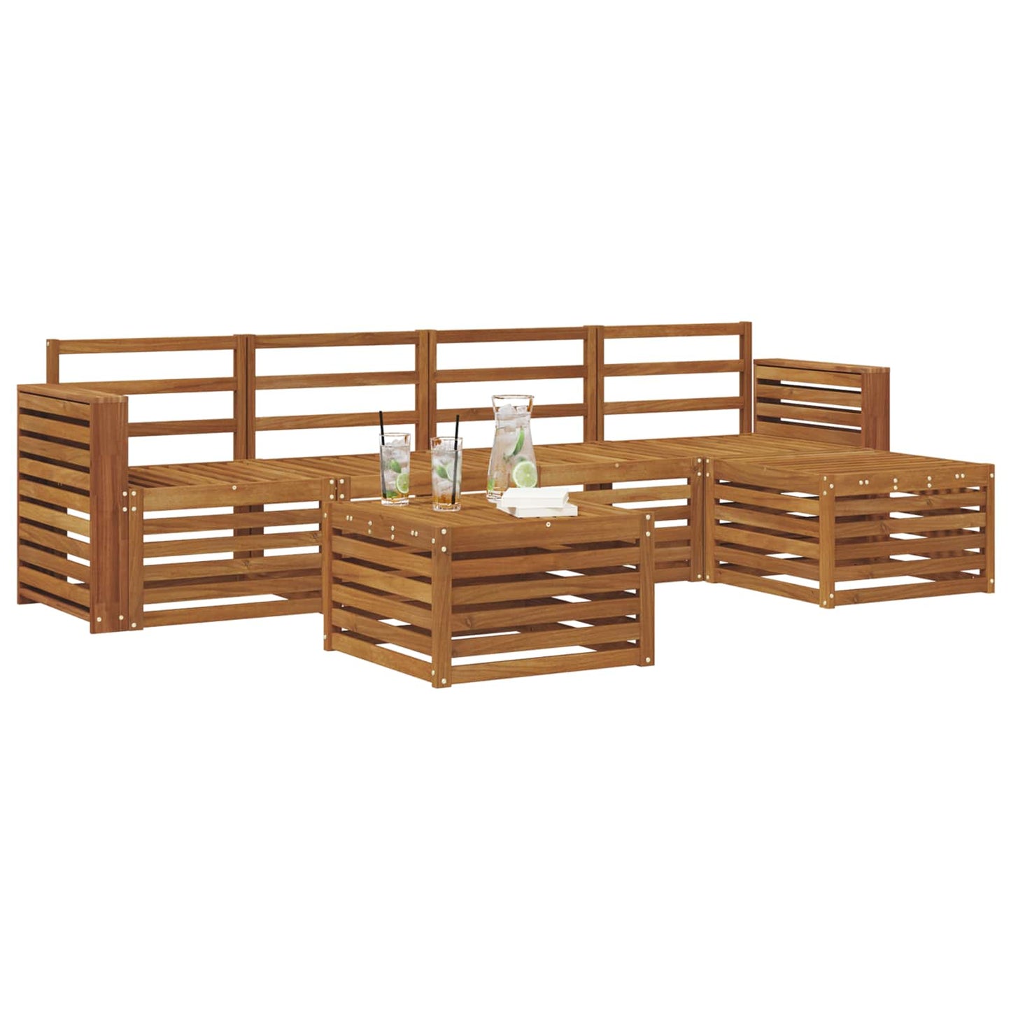 Outdoor-Sofagarnitur 6 pcs Natur