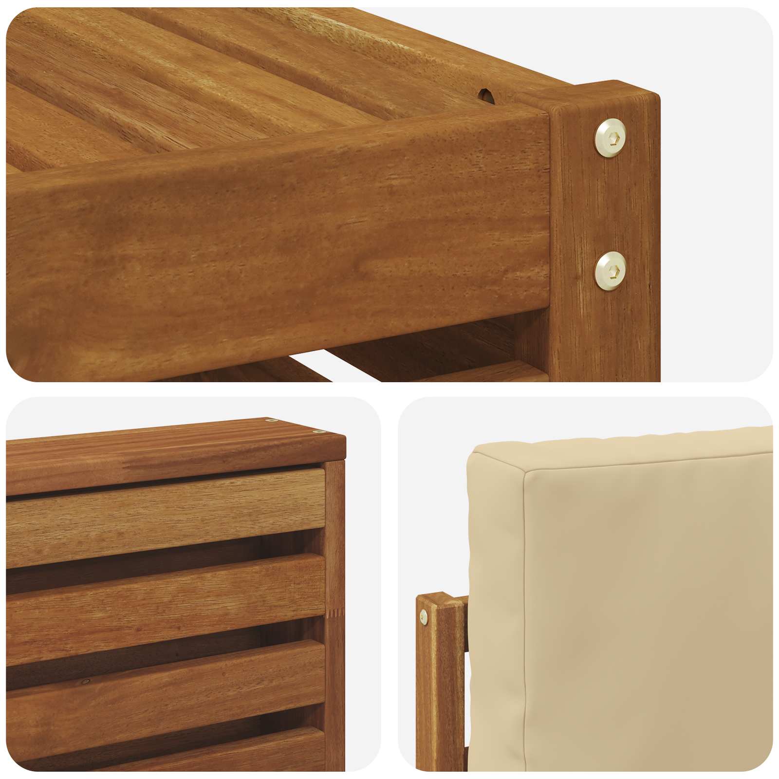 Outdoor-Sofagarnitur 6 stk. Natur und Beige