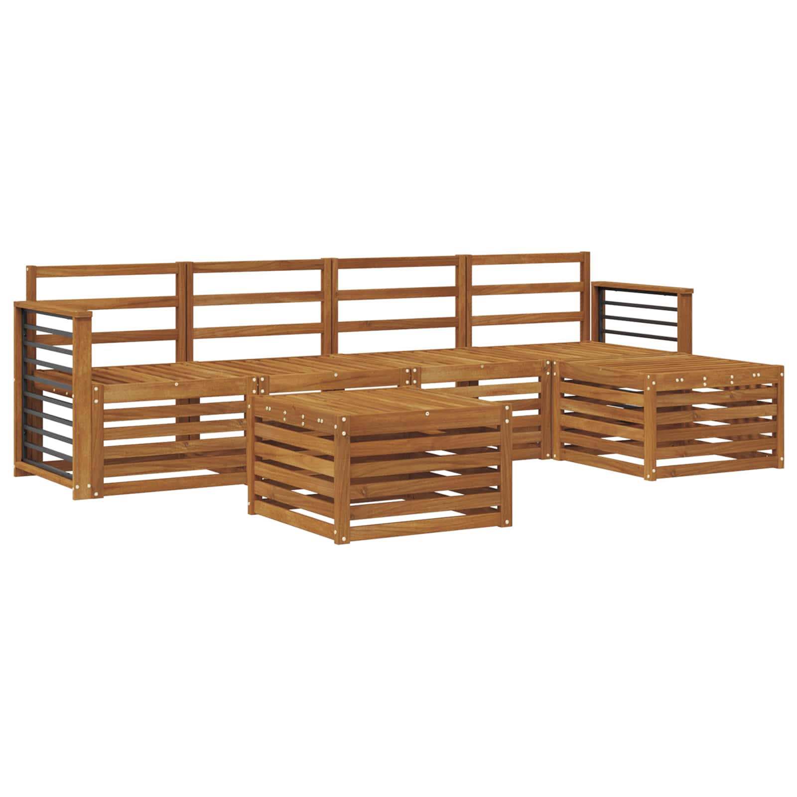 Sofagarnituren 6 pcs Natur Massivholz Akazie