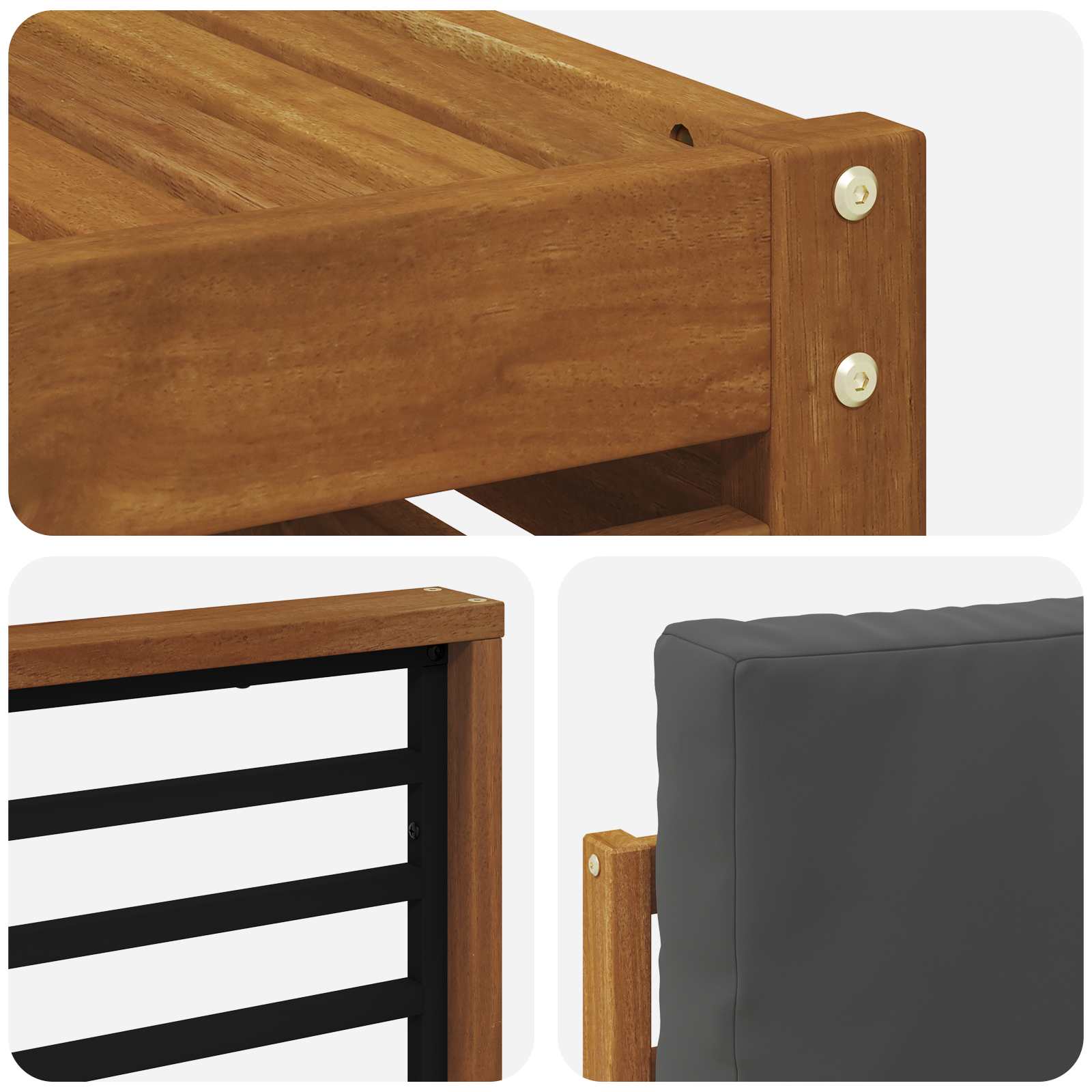 Outdoor-Sofagarnitur 6 stk. Natur und Anthrazit