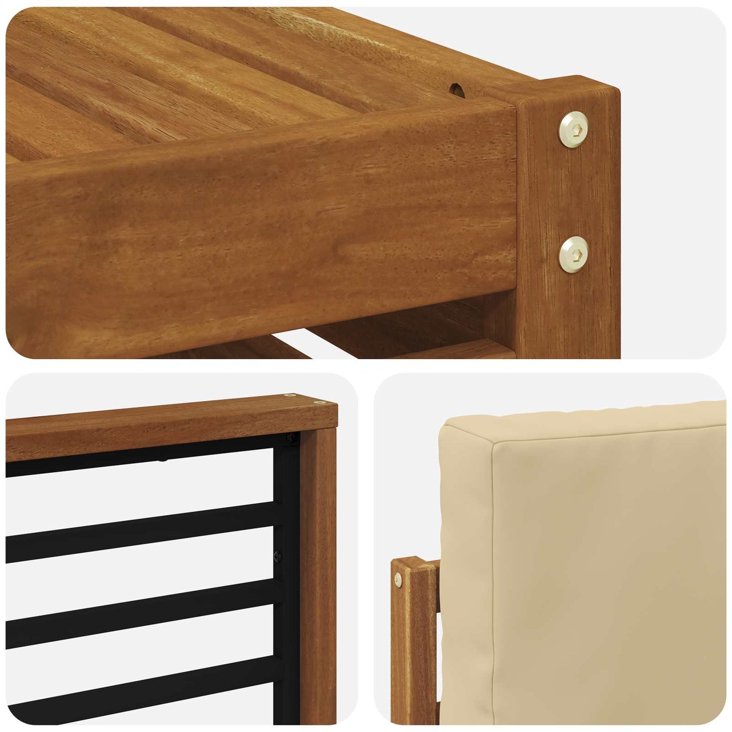 Outdoor-Sofagarnitur 6 stk. Natur und Beige