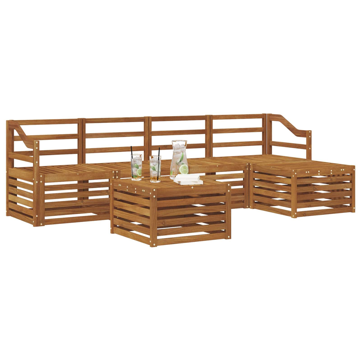 Outdoor-Sofagarnitur 6 stk. Natur
