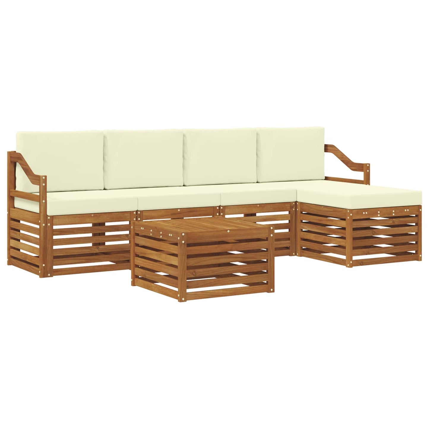 Outdoor-Sofagarnitur 6 stk. Natur und Creme