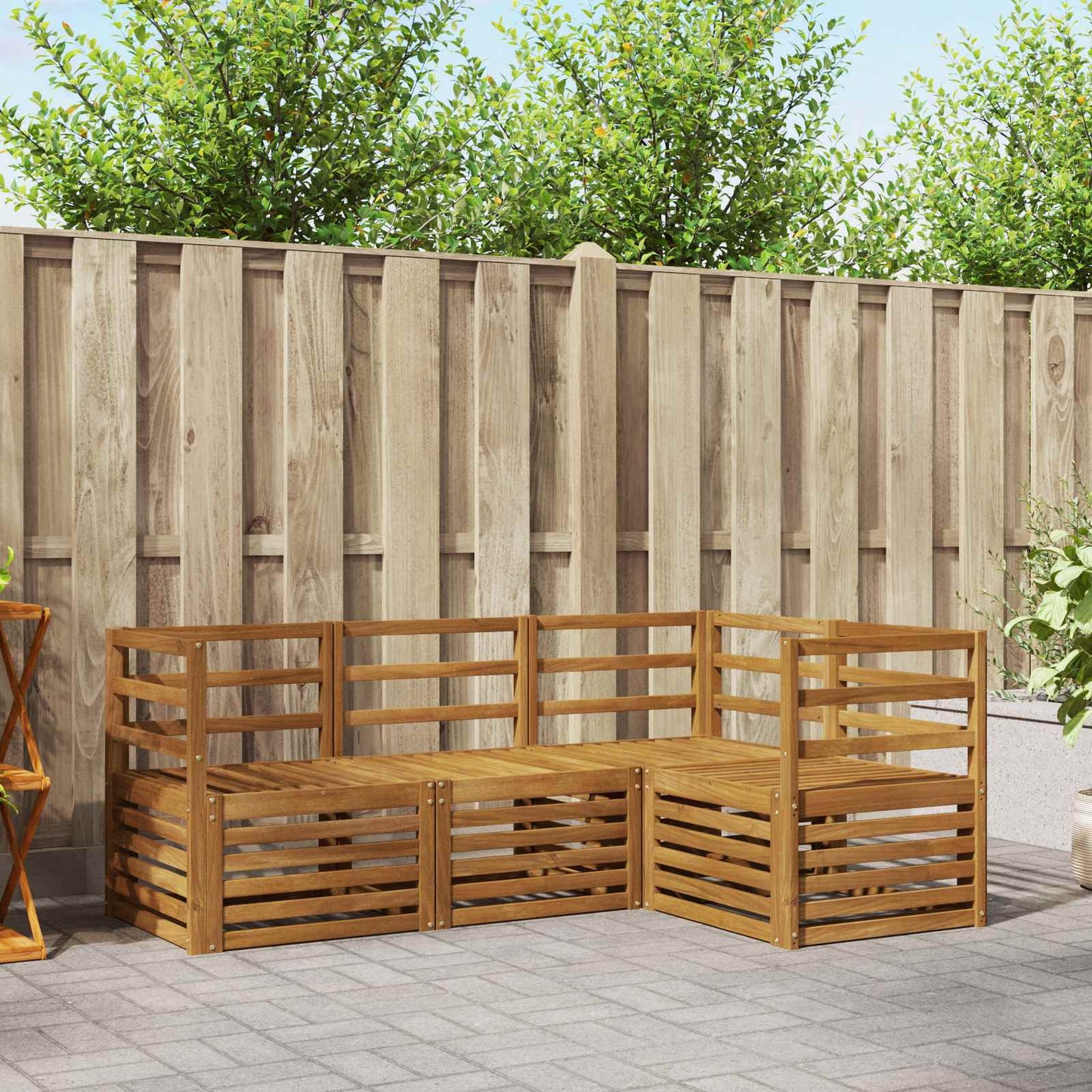 Sofagarnituren 4 pcs Natur Massivholz Akazie