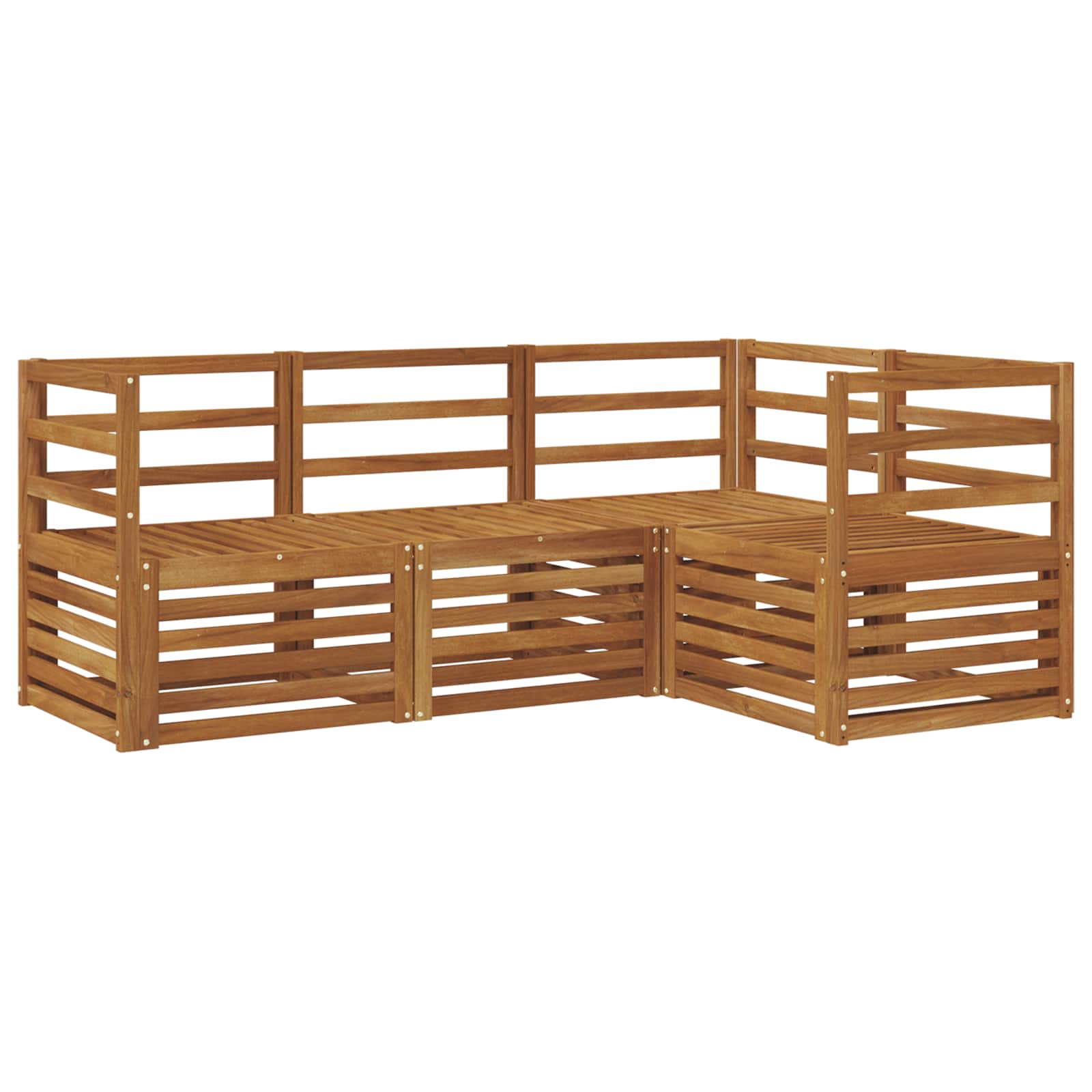Sofagarnituren 4 pcs Natur Massivholz Akazie