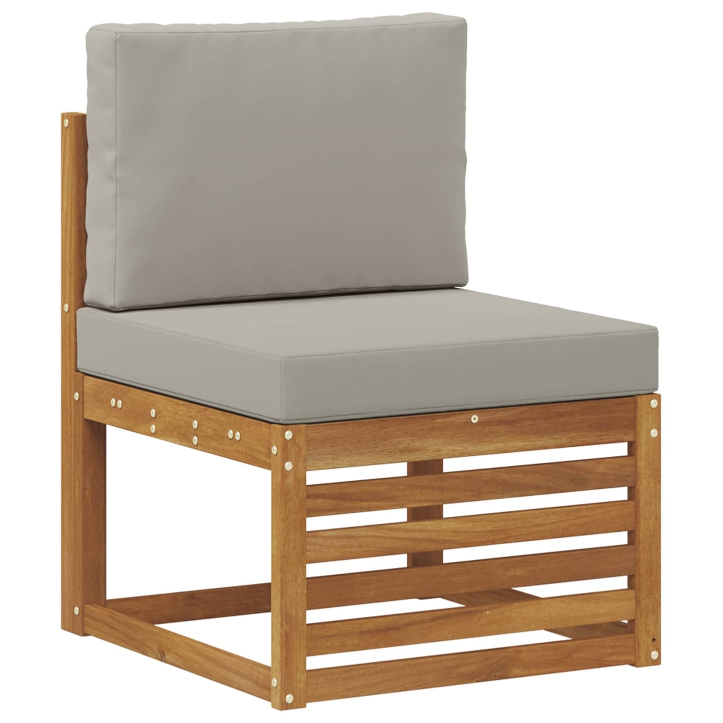 Outdoor-Sofagarnitur 4 stk. Natürlich und Hellgrau Polyester
