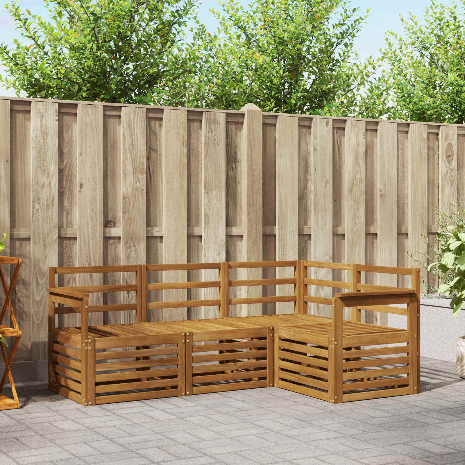 Sofagarnituren 4 pcs Natur Massivholz Akazie