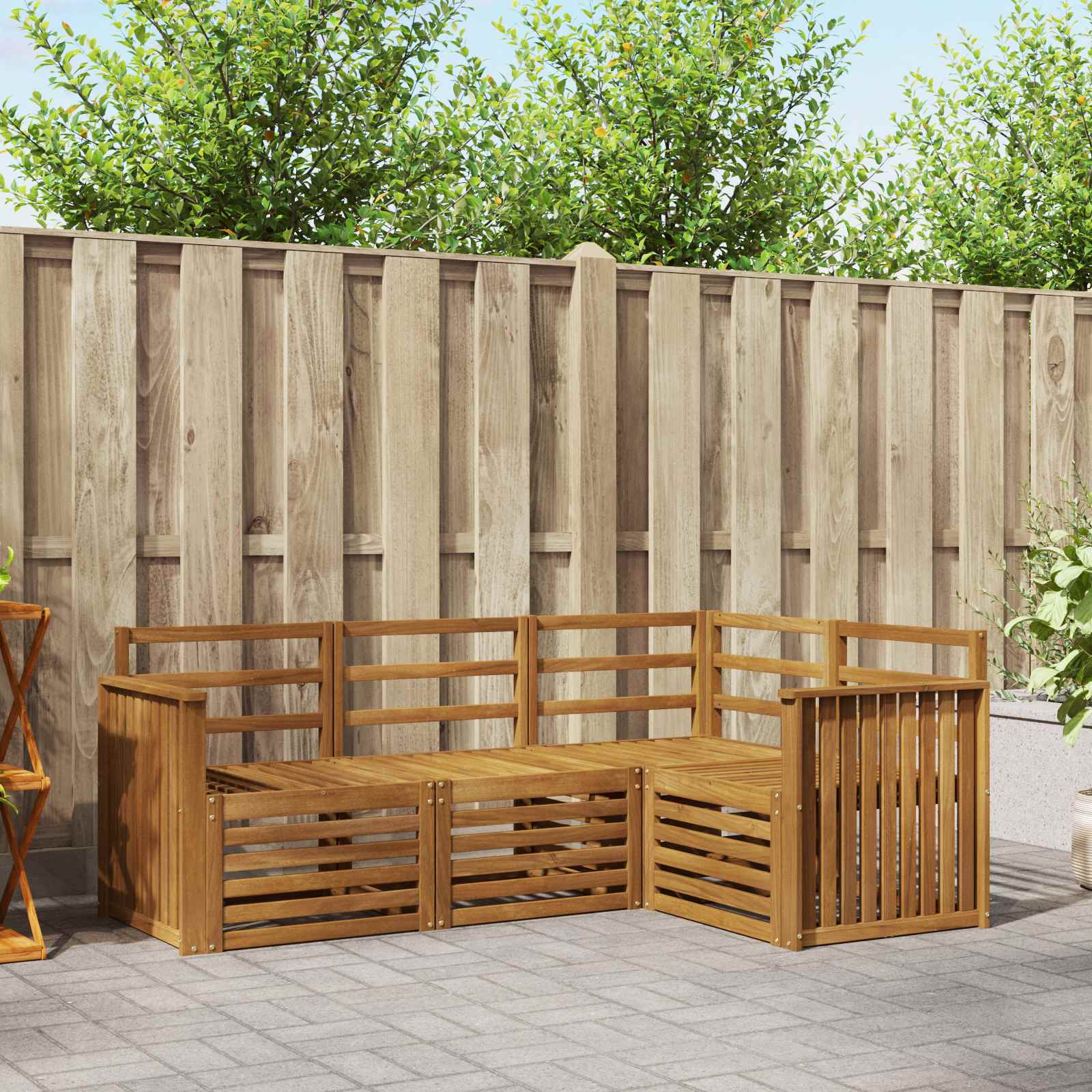 Sofagarnituren 4 pcs Natur Massivholz Akazie