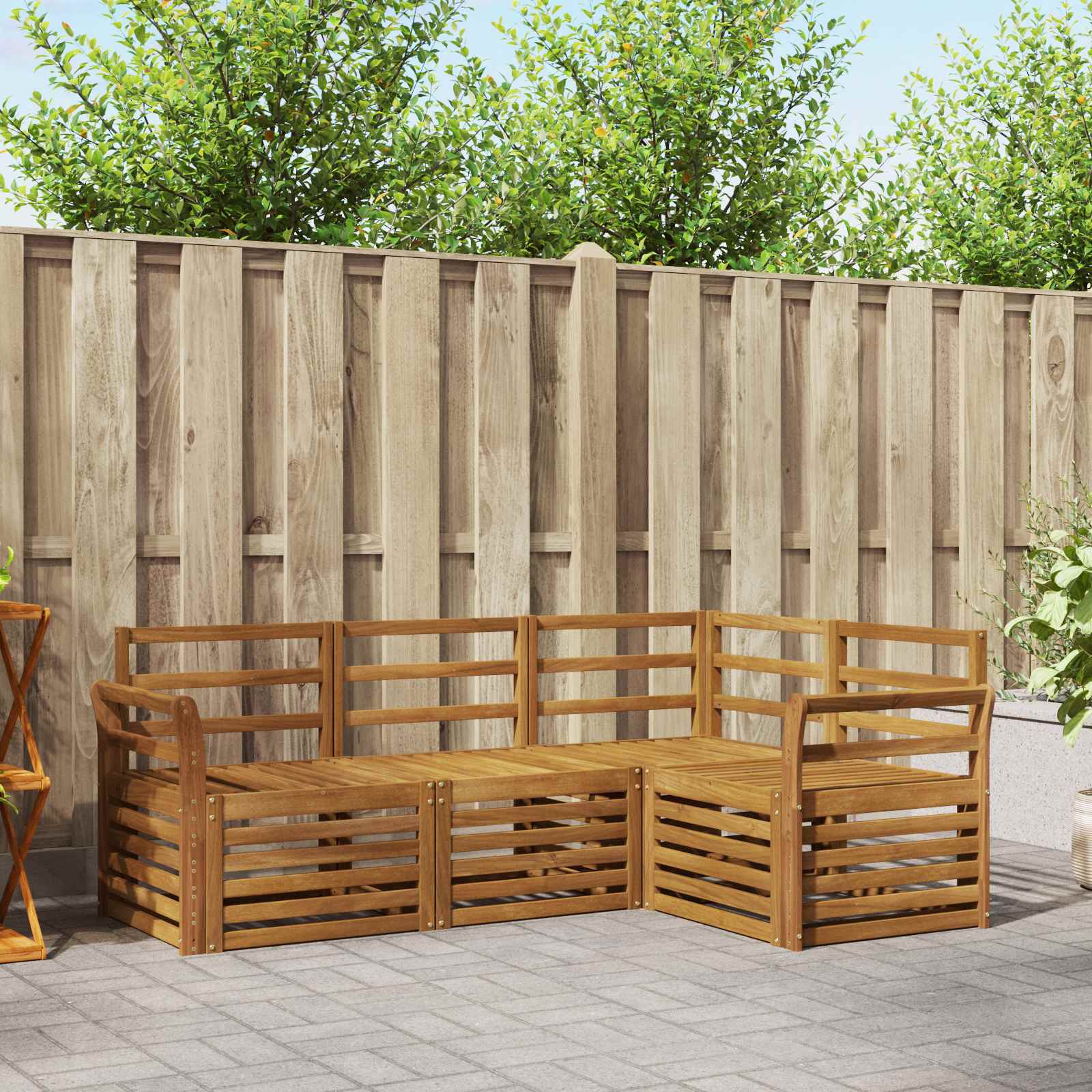 Sofagarnituren 4 pcs Natur Massivholz Akazie
