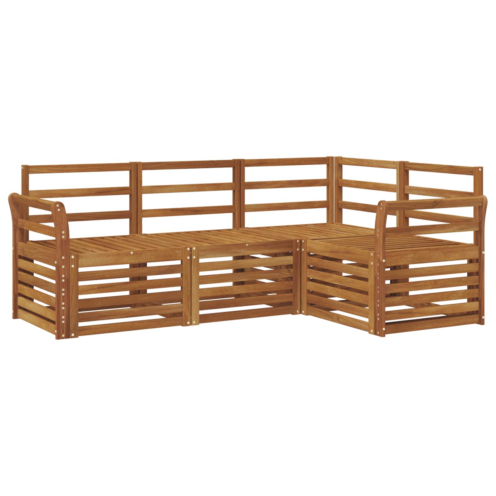 Sofagarnituren 4 pcs Natur Massivholz Akazie