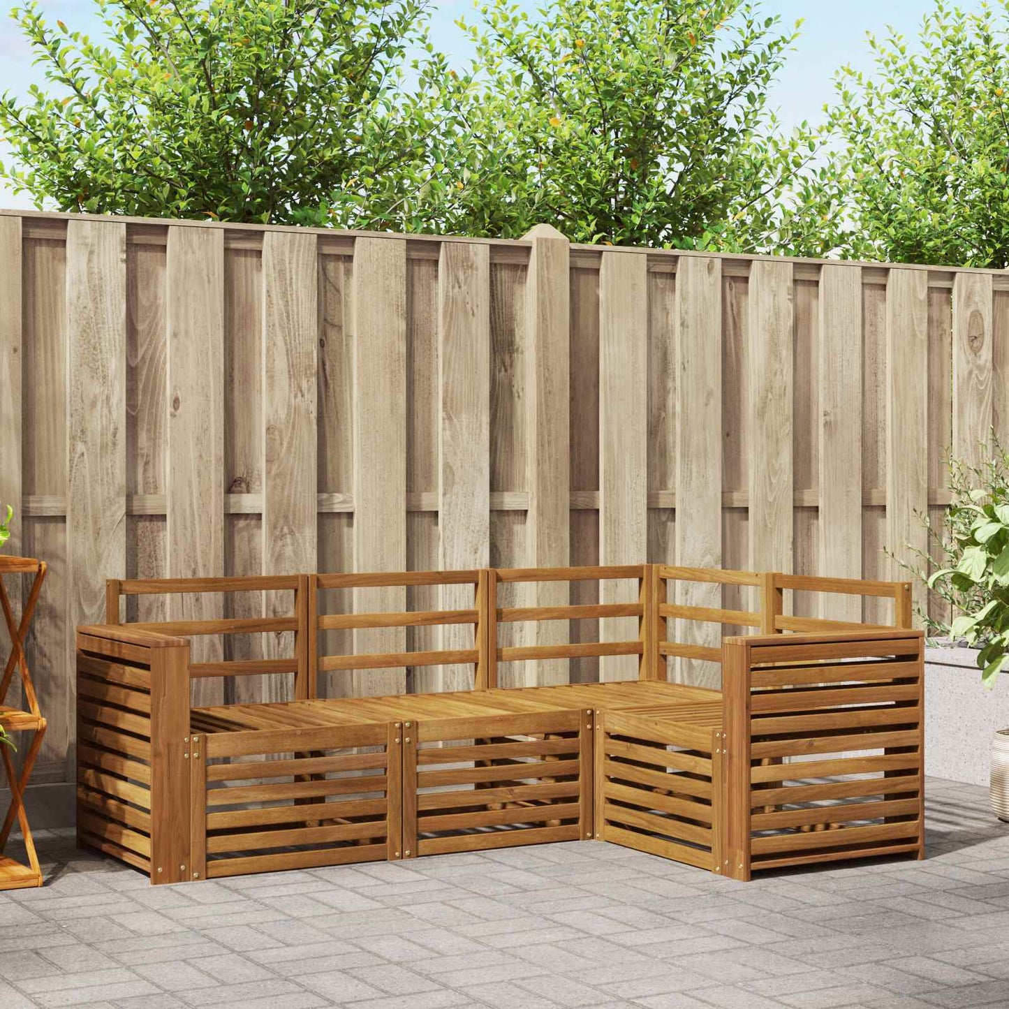 Sofagarnituren 4 pcs Natur Massivholz Akazie