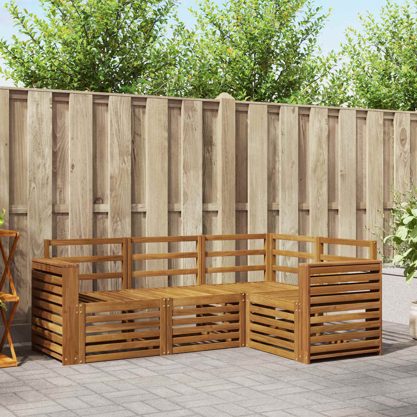 Sofagarnituren 4 pcs Natur Massivholz Akazie