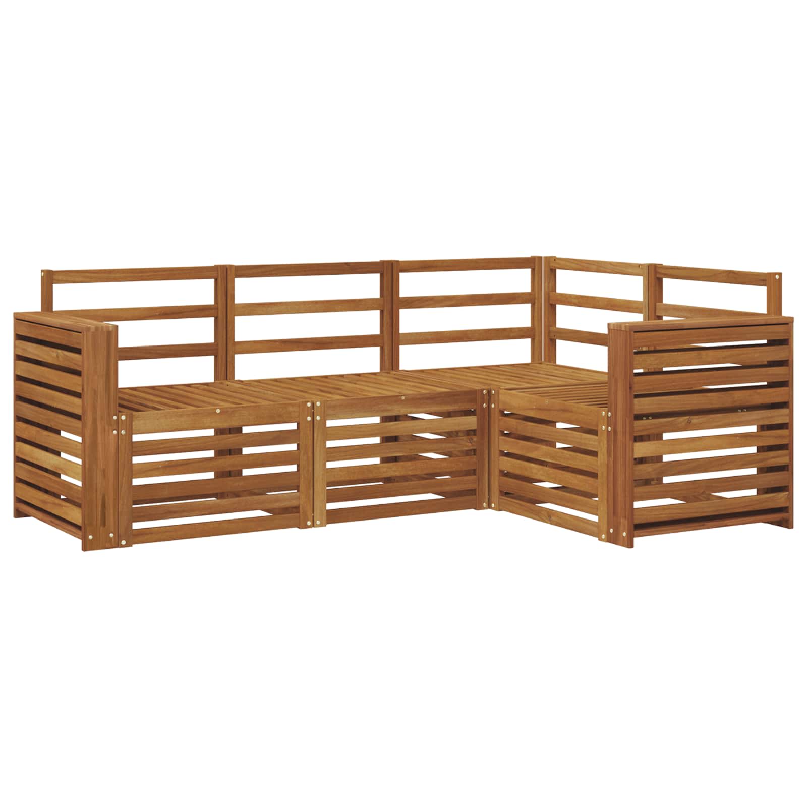 Sofagarnituren 4 pcs Natur Massivholz Akazie