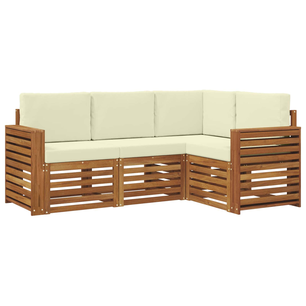 Outdoor-Sofagarnitur 4 stk. Natur und Creme Polyester
