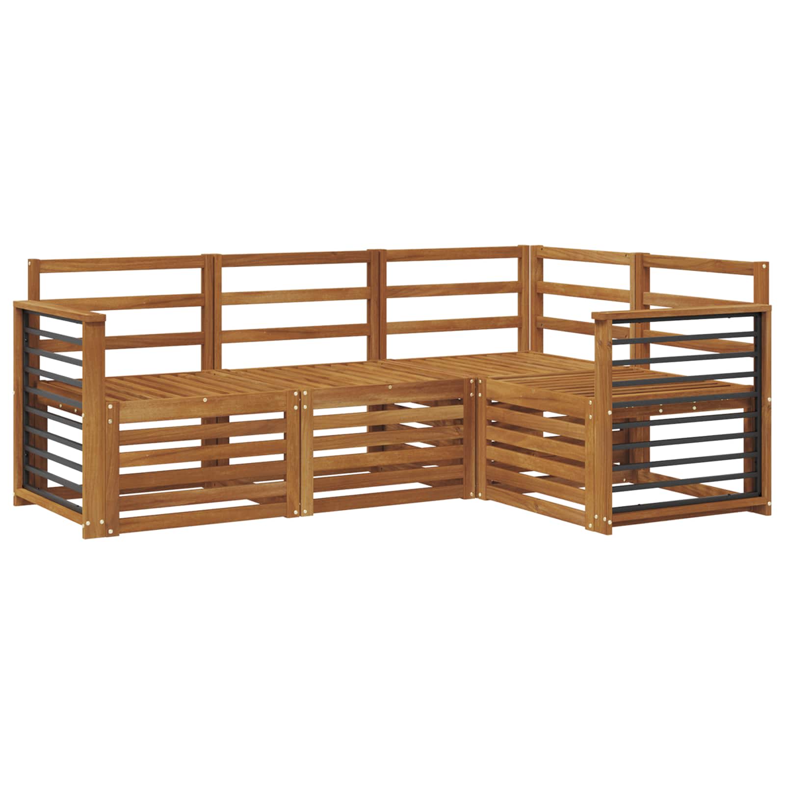 Sofagarnituren 4 pcs Natur Massivholz Akazie