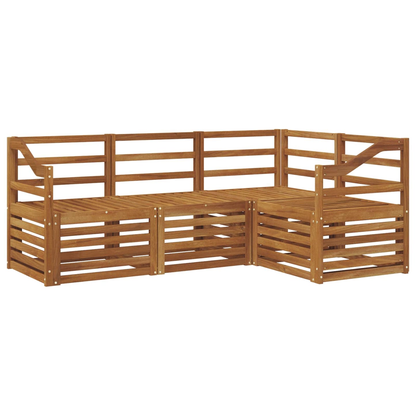 Sofagarnituren 4 pcs Natur Massivholz Akazie