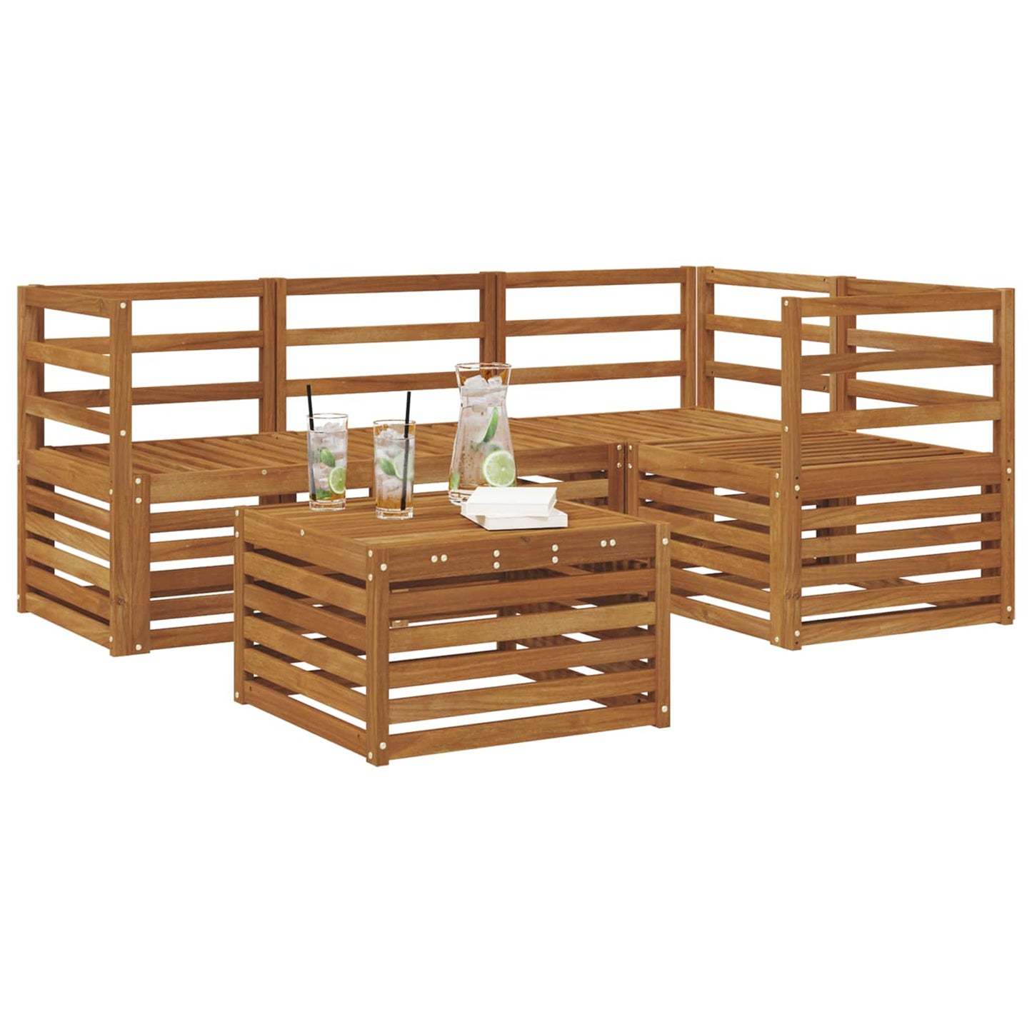 Outdoor-Sofagarnitur 5 pcs Natur