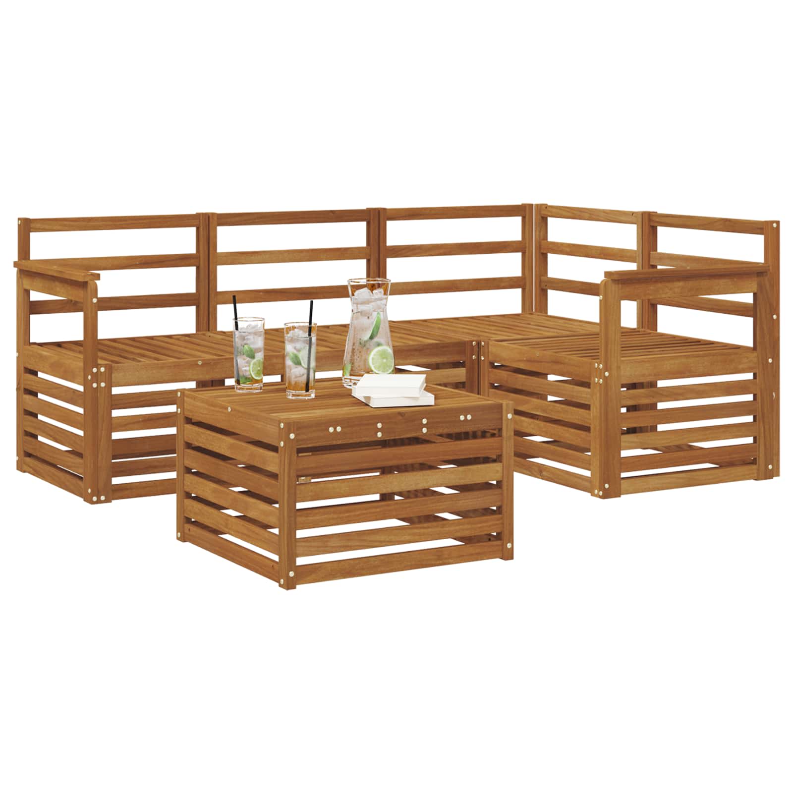 Outdoor-Sofagarnitur 5 pcs Natur