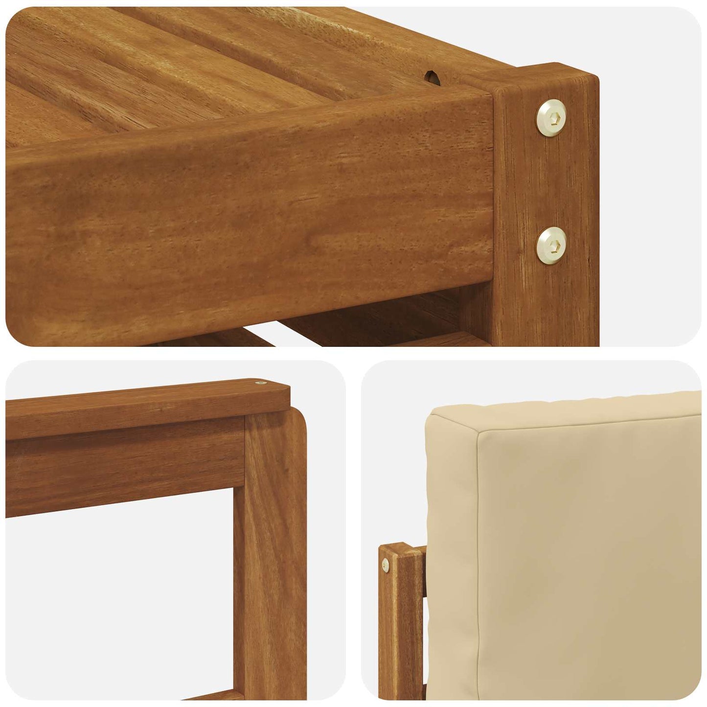 Outdoor-Sofagarnitur 5 stk. Natur und Beige Polyester