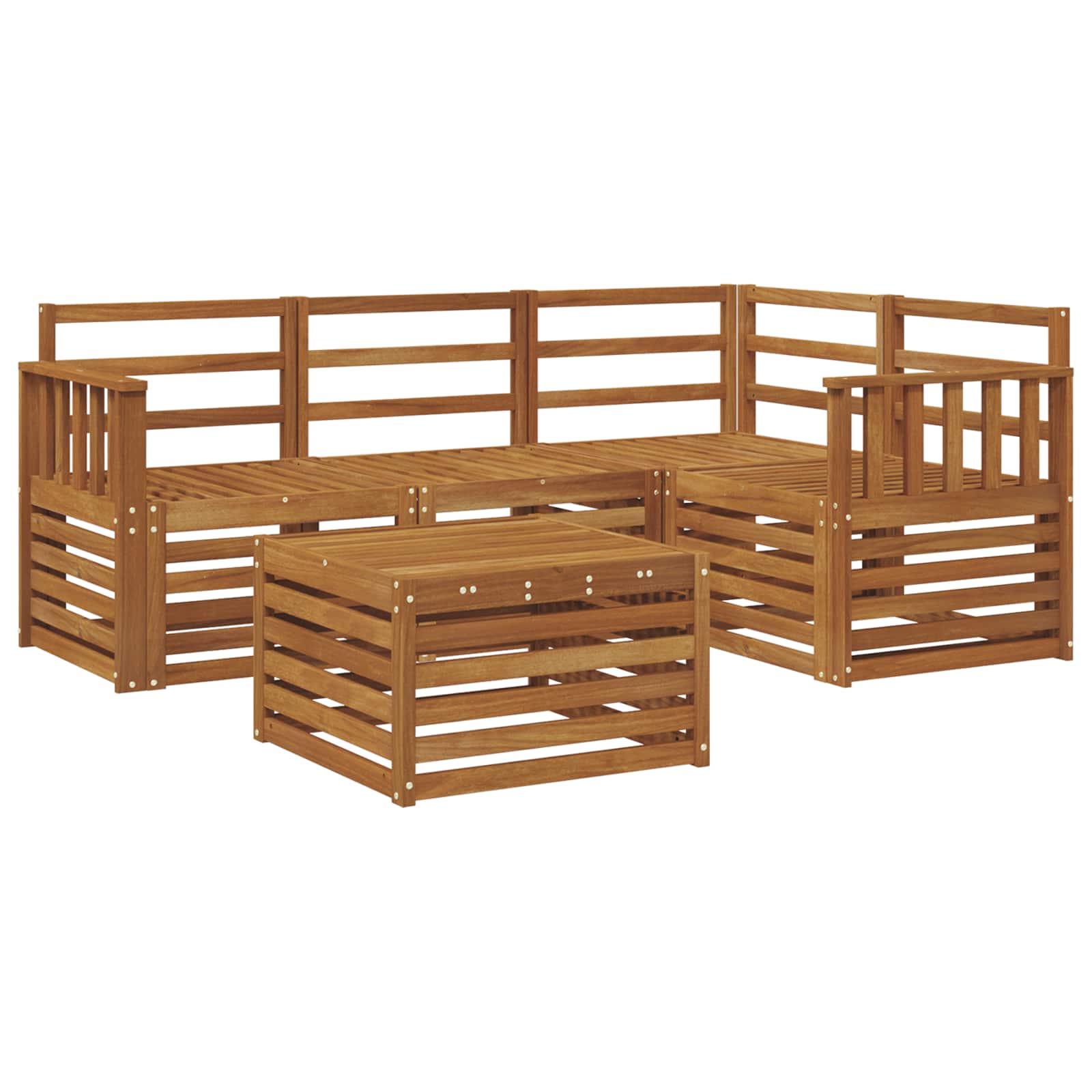 Outdoor-Sofagarnitur 5 pcs Natur