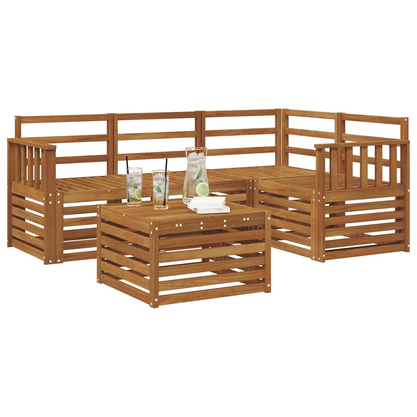 Outdoor-Sofagarnitur 5 pcs Natur