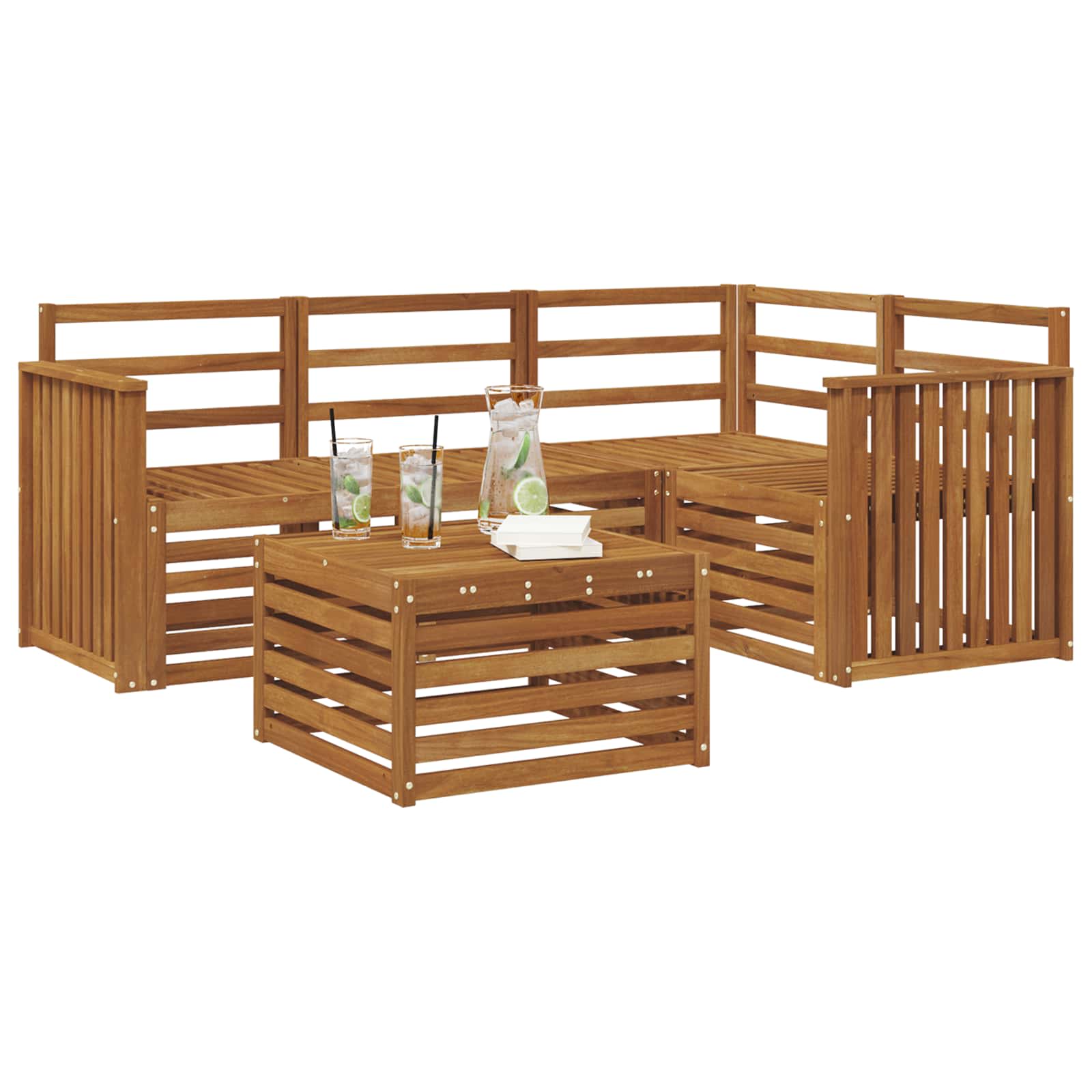 Outdoor-Sofagarnitur 5 pcs Natur