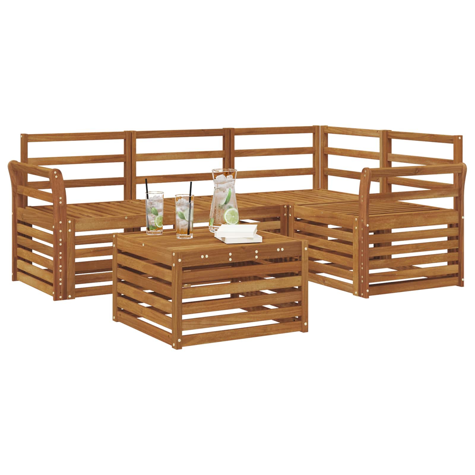 Outdoor-Sofagarnitur 5 pcs Natur