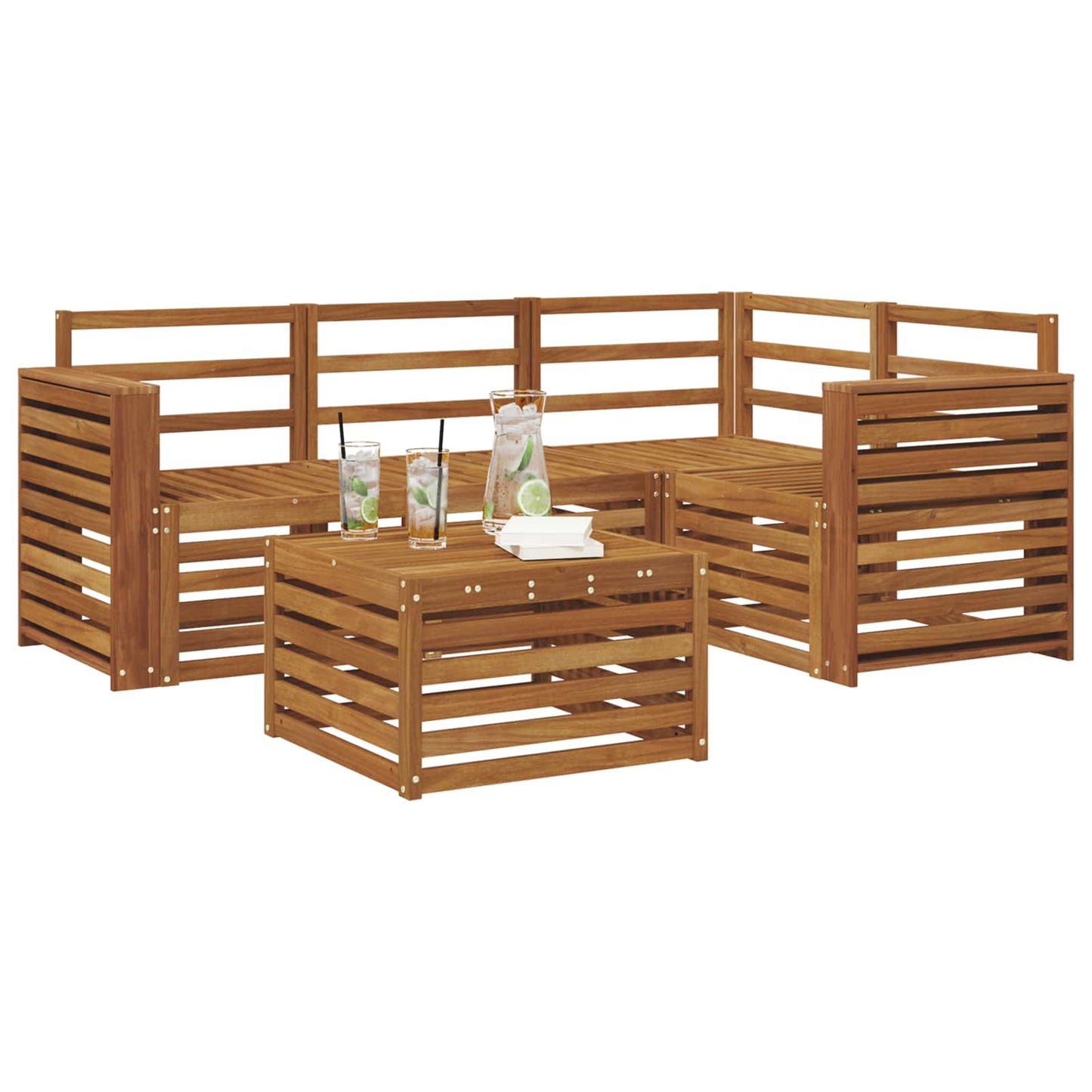 Outdoor-Sofagarnitur 5 pcs Natur