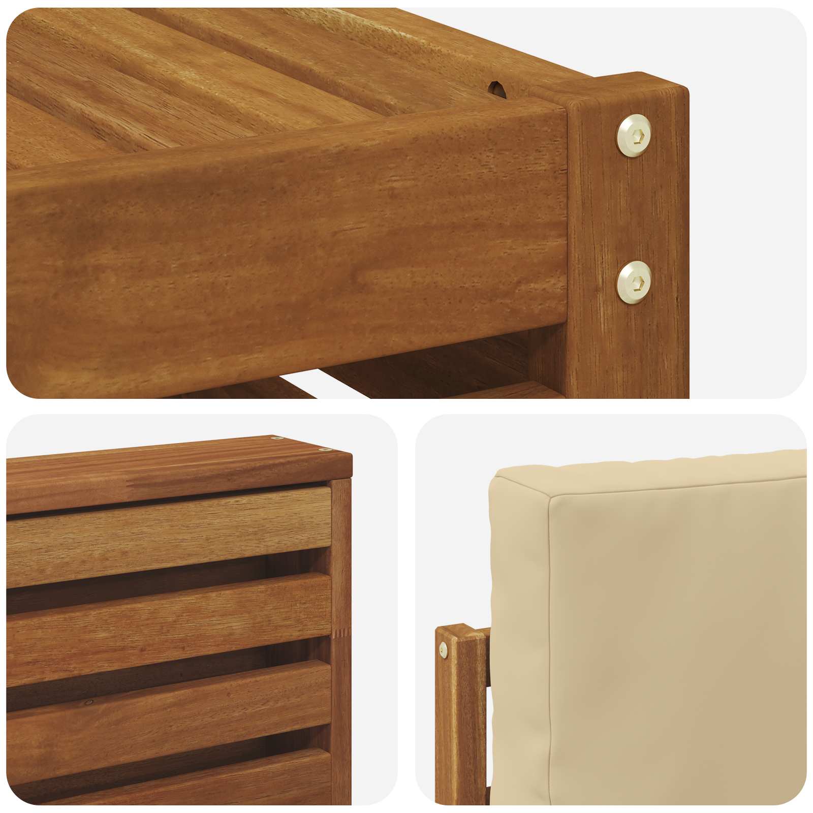 Outdoor-Sofagarnitur 5 stk. Natur und Beige Polyester