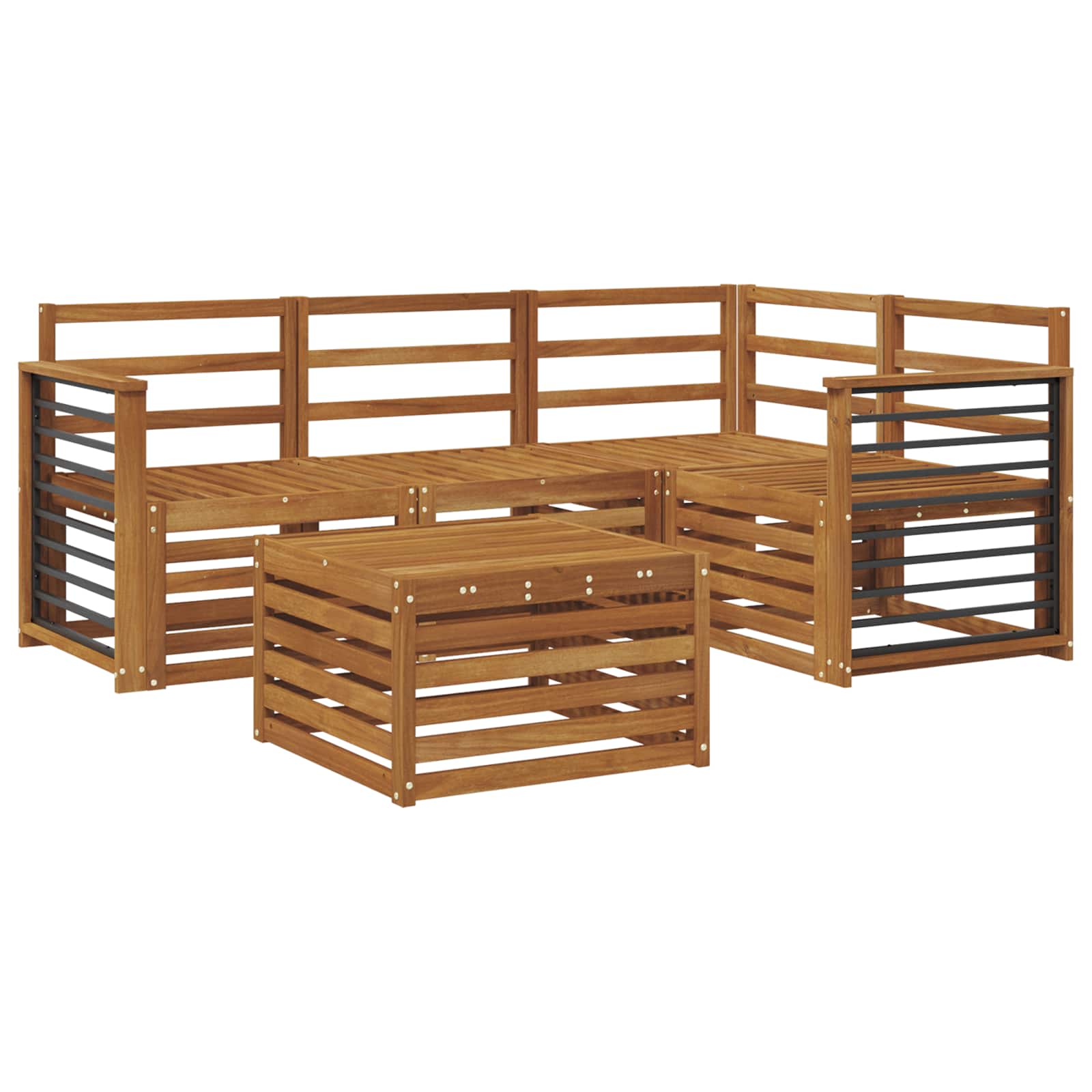Outdoor-Sofagarnitur 5 pcs Natur Massivholz Akazie