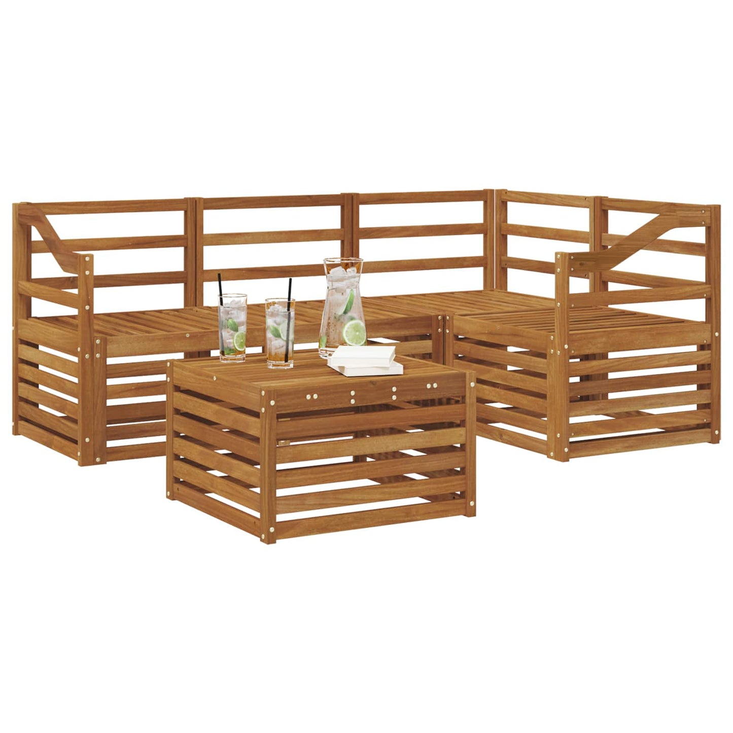 Outdoor-Sofagarnitur 5 pcs Natur