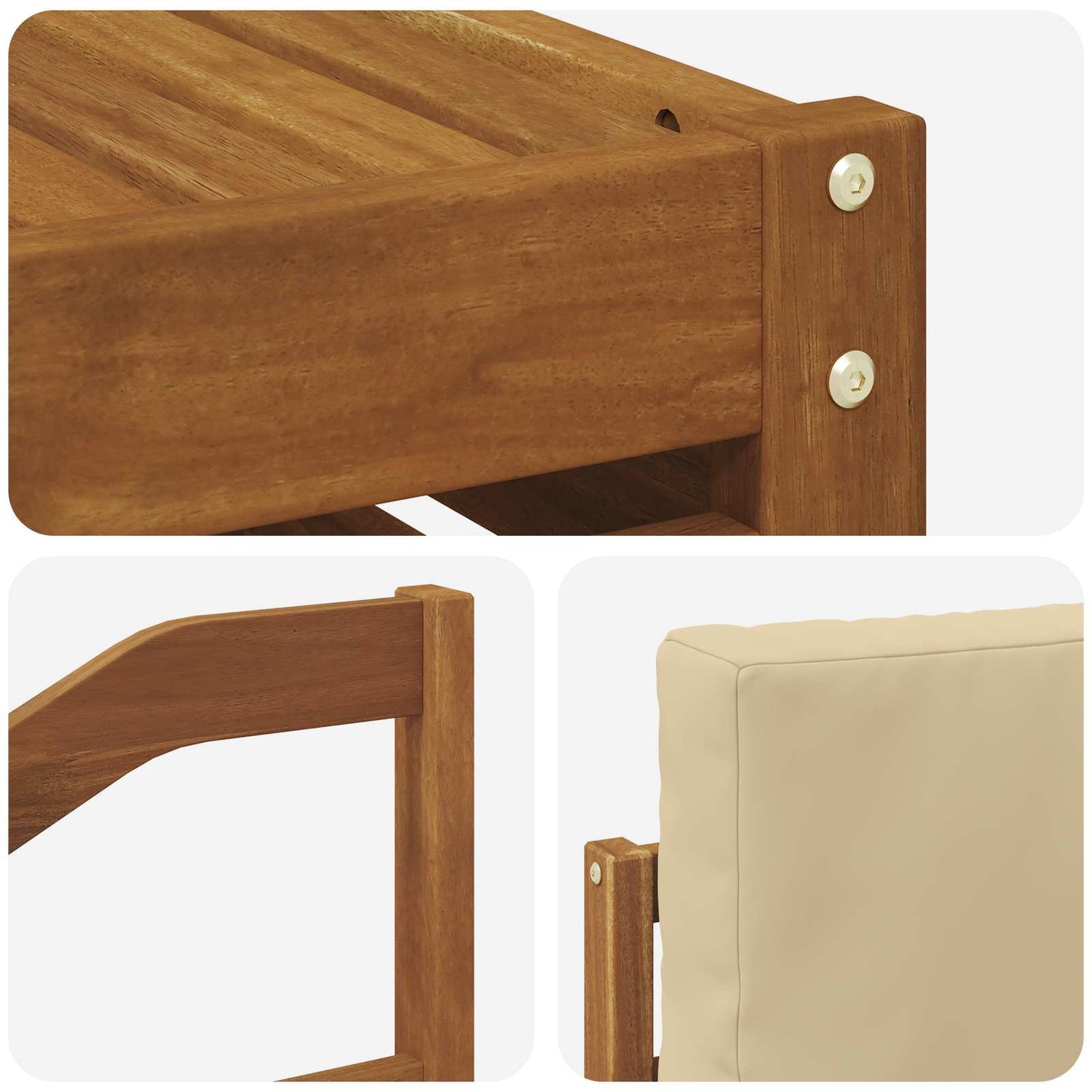Outdoor-Sofagarnitur 5 stk. Natur und Beige Polyester