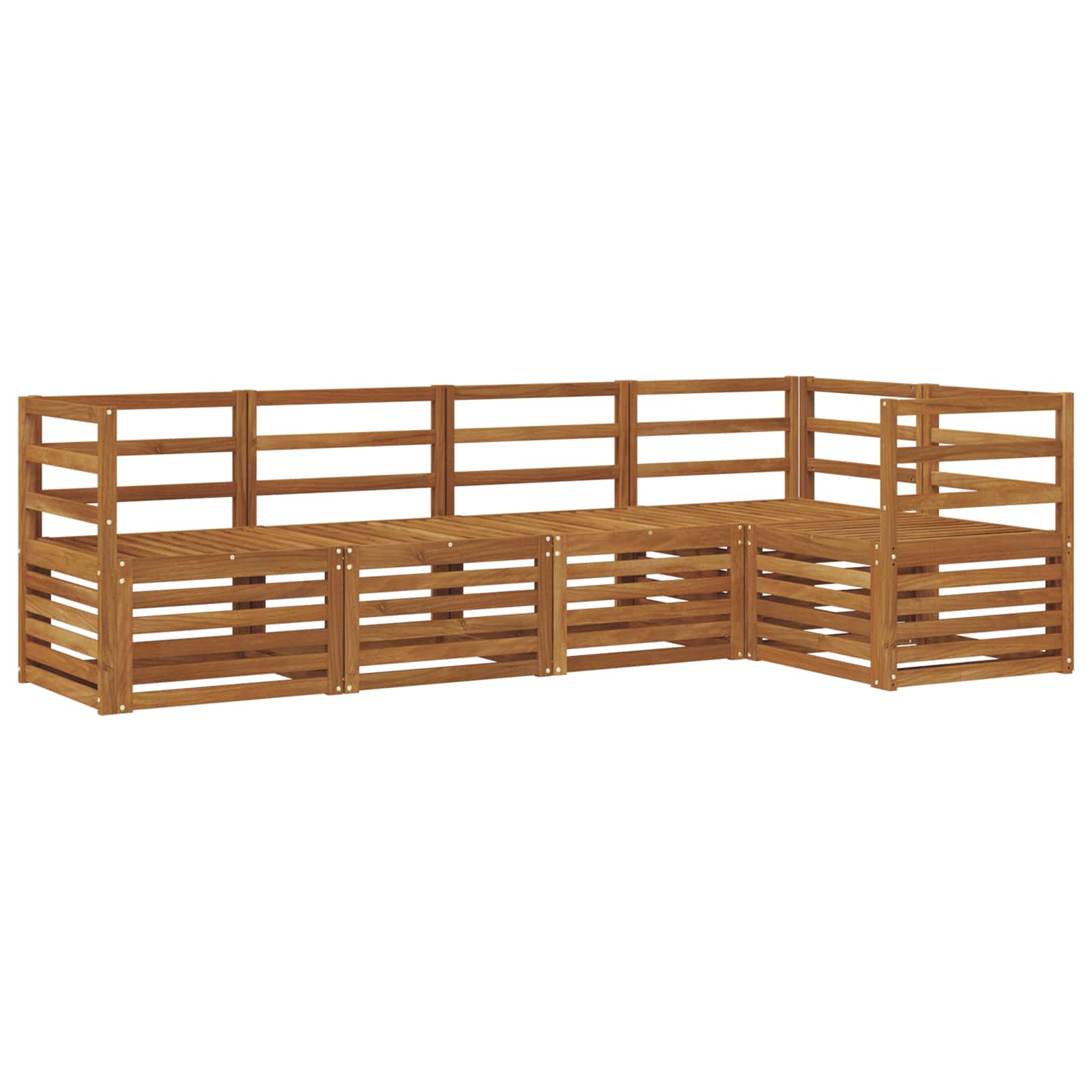 Ecksofa Set 5 pcs Natur Massivholz Akazie
