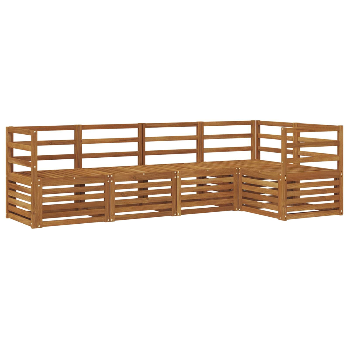 Outdoor-Sofagarnitur 5 stk. Natur Polyester