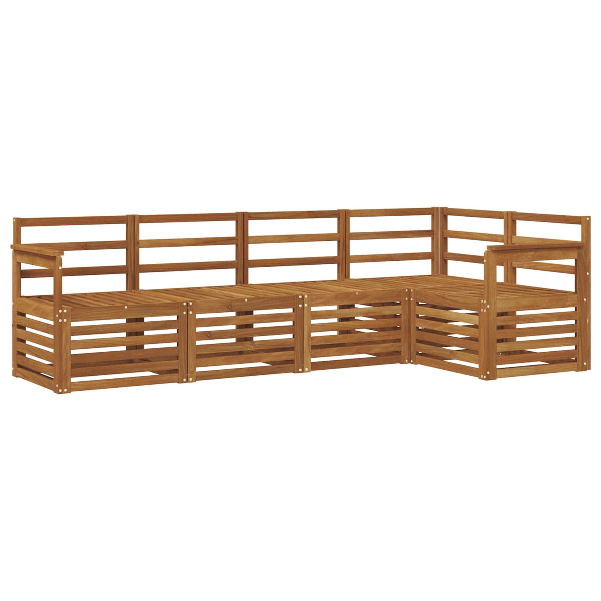 Outdoor-Sofagarnitur 5 stk. Natur Polyester