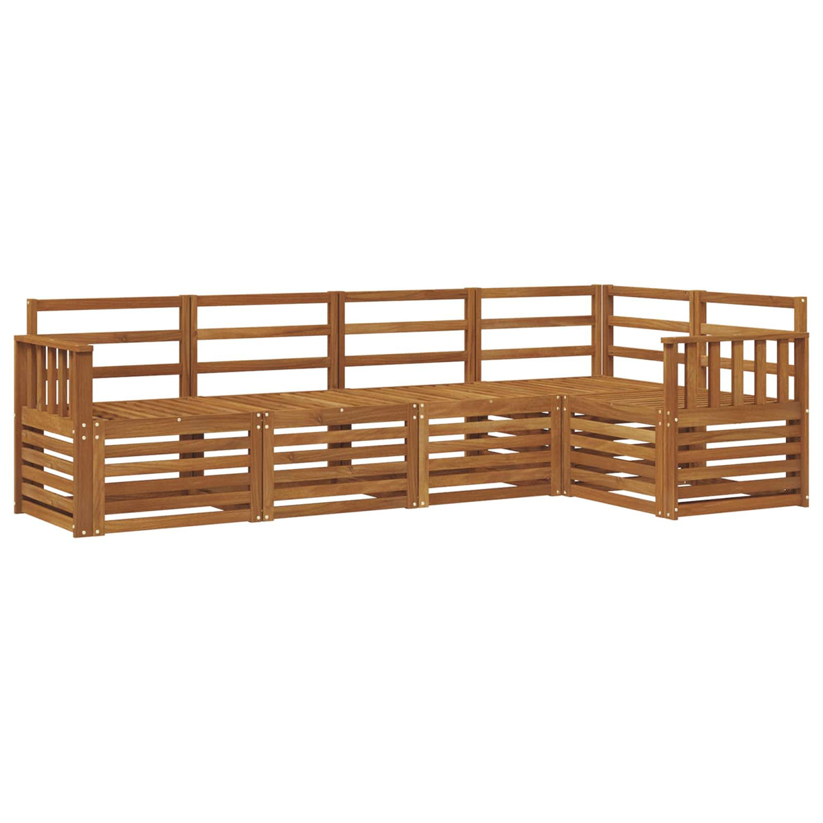 Outdoor-Sofagarnitur 5 stk. Natur Polyester