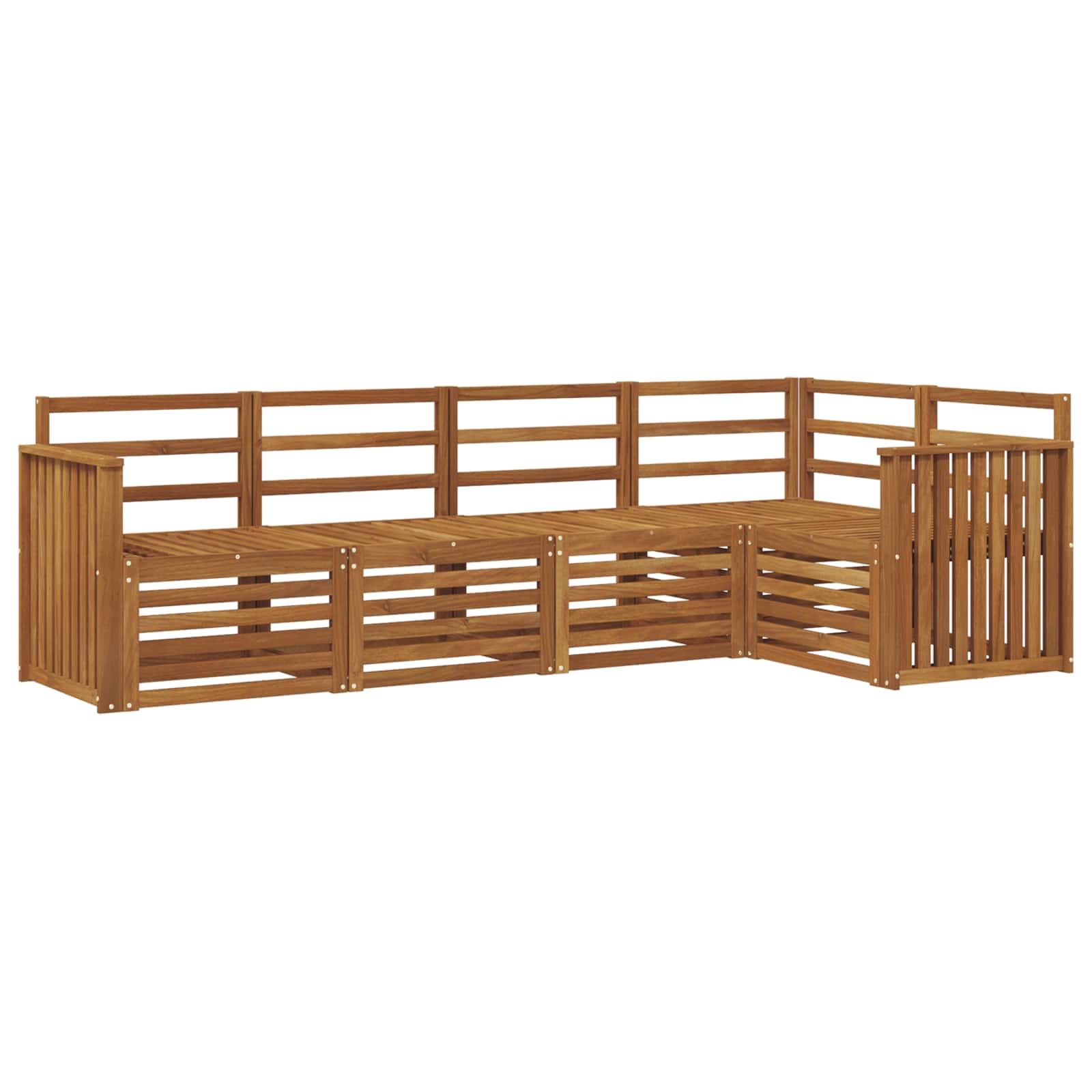 Ecksofa Set 5 pcs Natur Massivholz Akazie