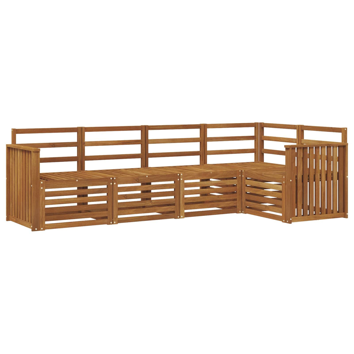 Outdoor-Sofagarnitur 5 stk. Natur Polyester