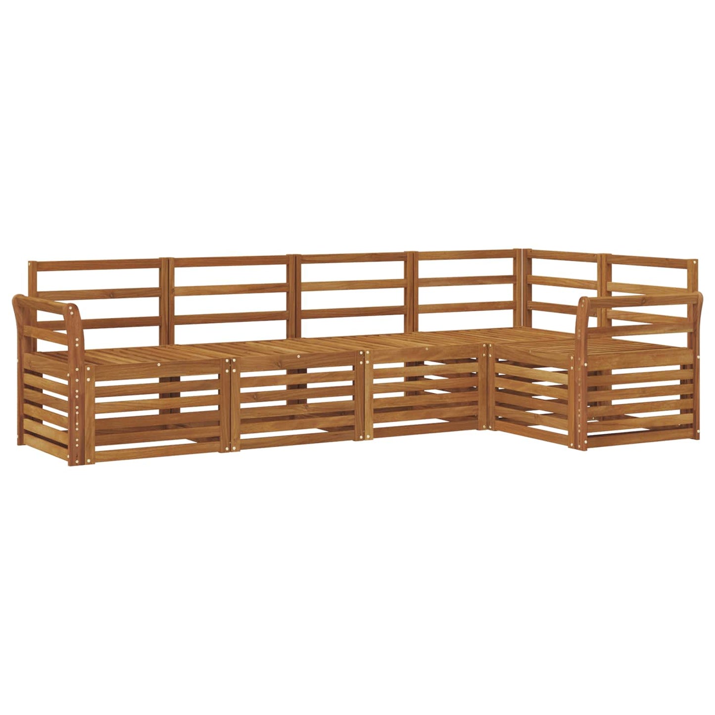 Ecksofa Set 5 pcs Natur Massivholz Akazie