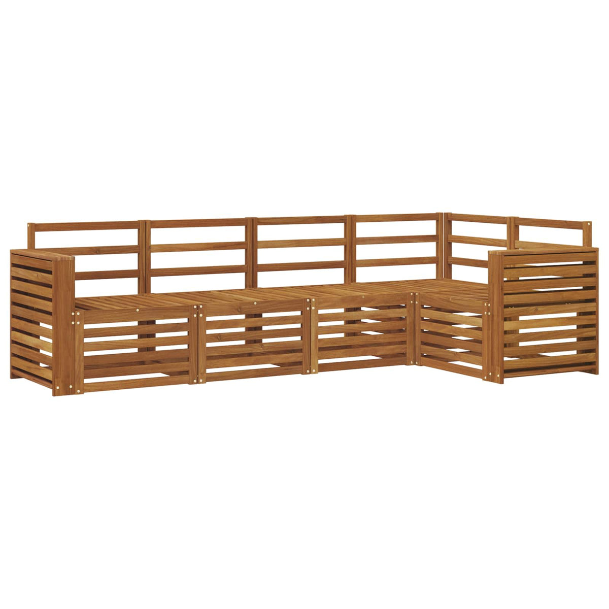 Outdoor-Sofagarnitur 5 stk. Natur Polyester