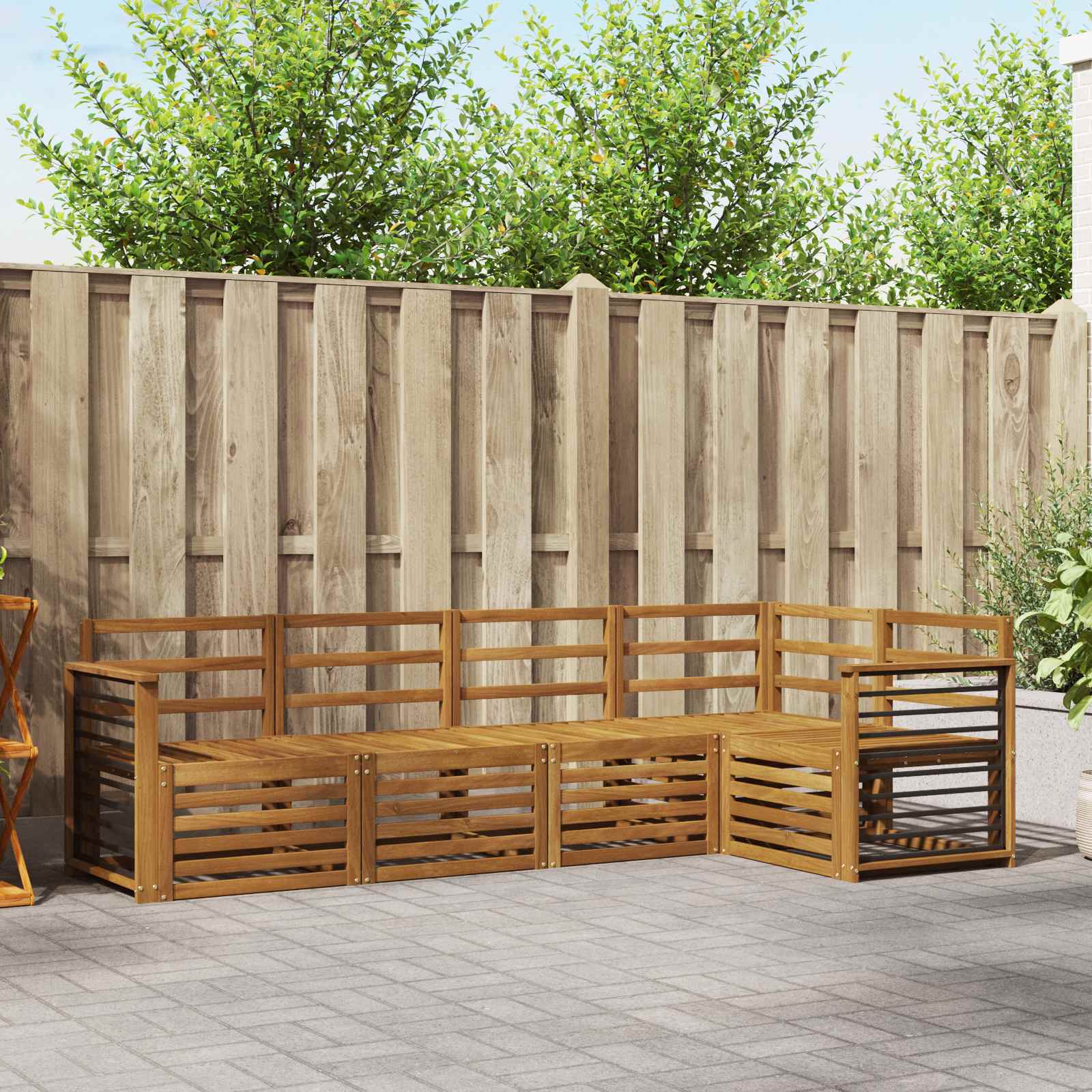 Sofagarnituren 5 pcs Natur Massivholz Akazie