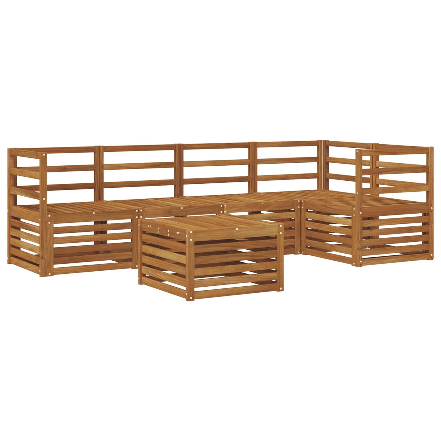 Ecksofa Set 6 pcs Natur Massivholz Akazie