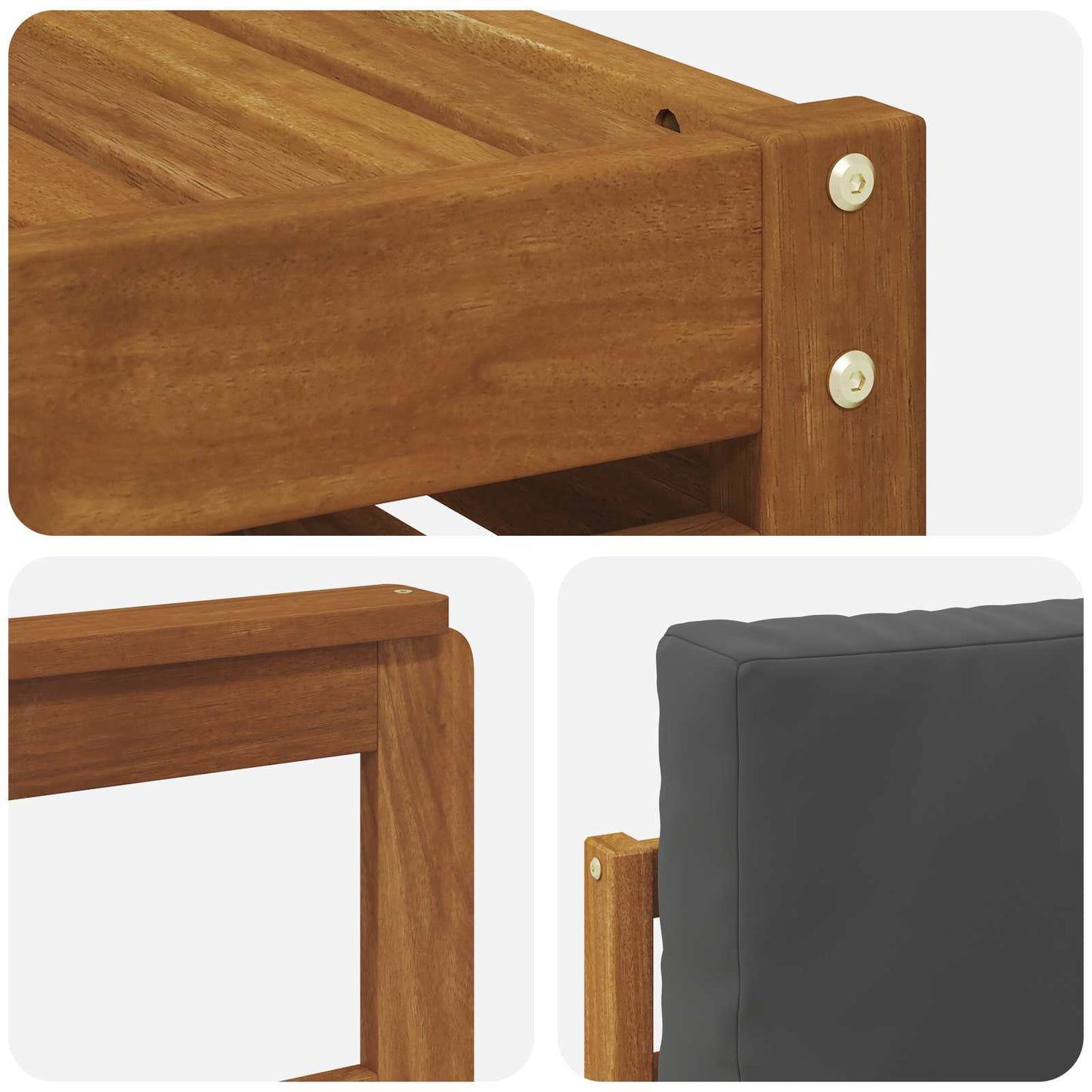 Outdoor-Sofagarnitur 6 stk. Natur und Anthrazit Polyester