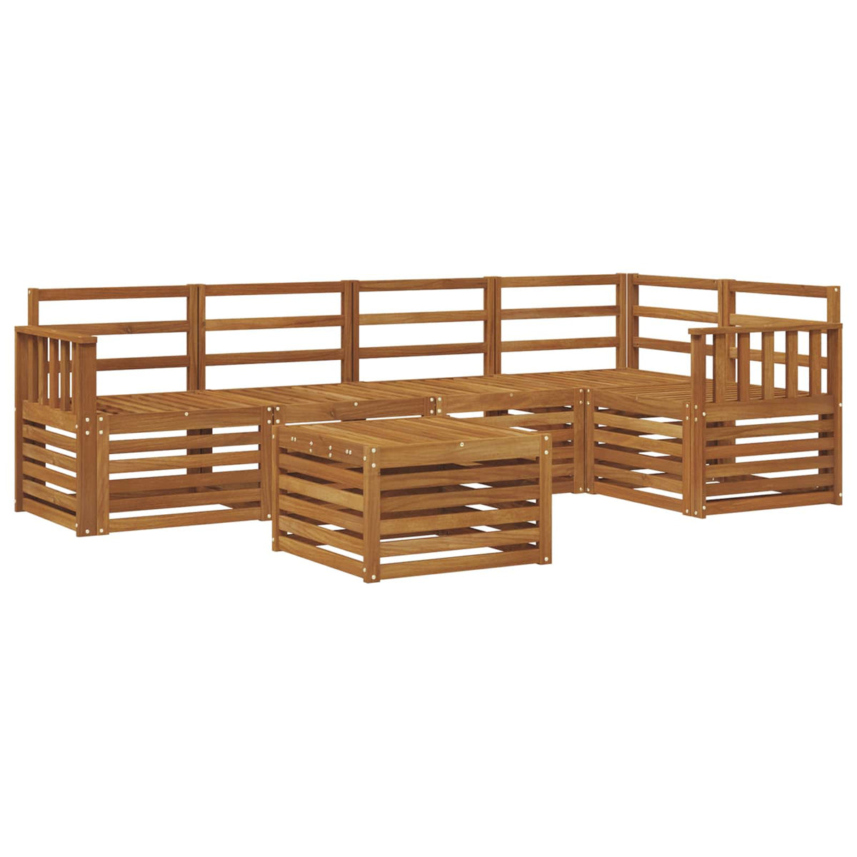 Outdoor-Sofagarnitur 6 stk. Natur Polyester