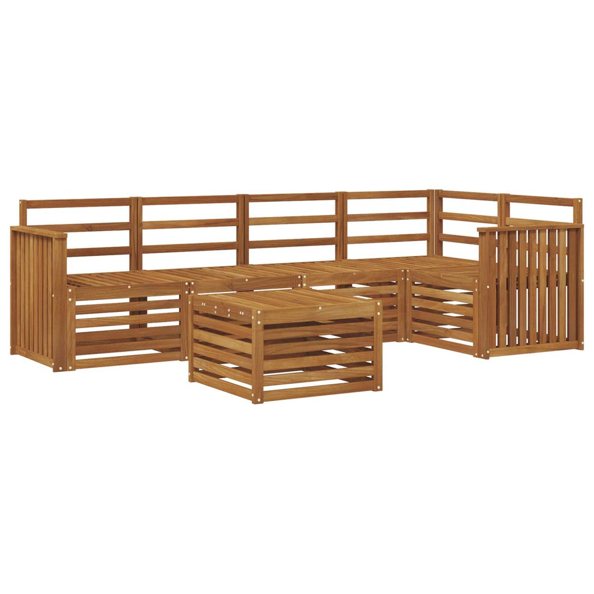 Outdoor-Sofagarnitur 6 stk. Natur Polyester