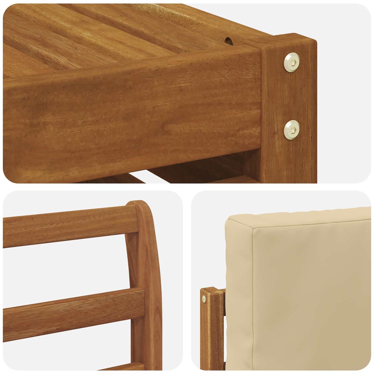 Outdoor-Sofagarnitur 6 stk. Natur und Beige Polyester