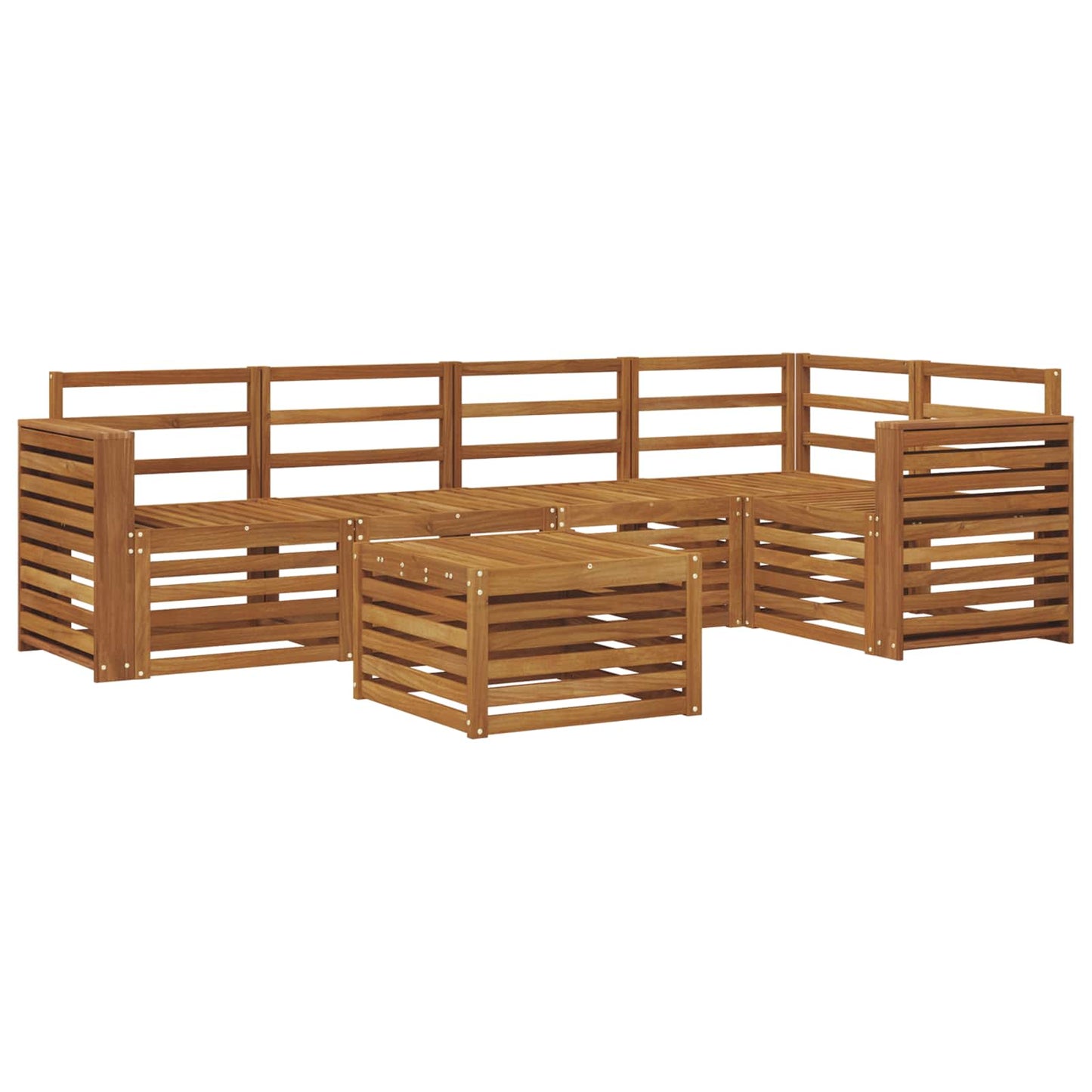 Ecksofa Set 6 pcs Natur Massivholz Akazie