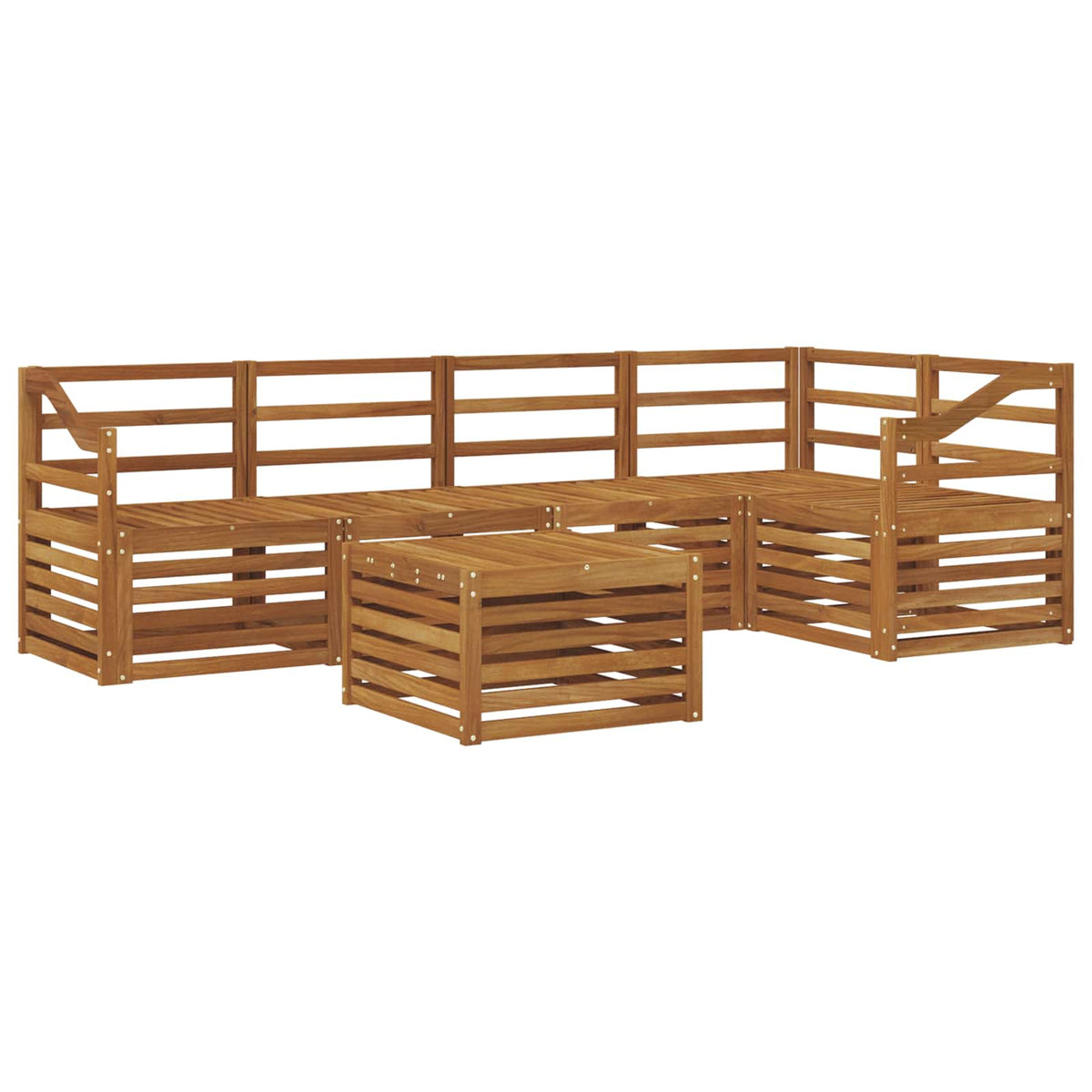 Outdoor-Sofagarnitur 6 stk. Natur Polyester