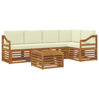Outdoor-Sofagarnitur 6 stk. Natur und Creme Polyester
