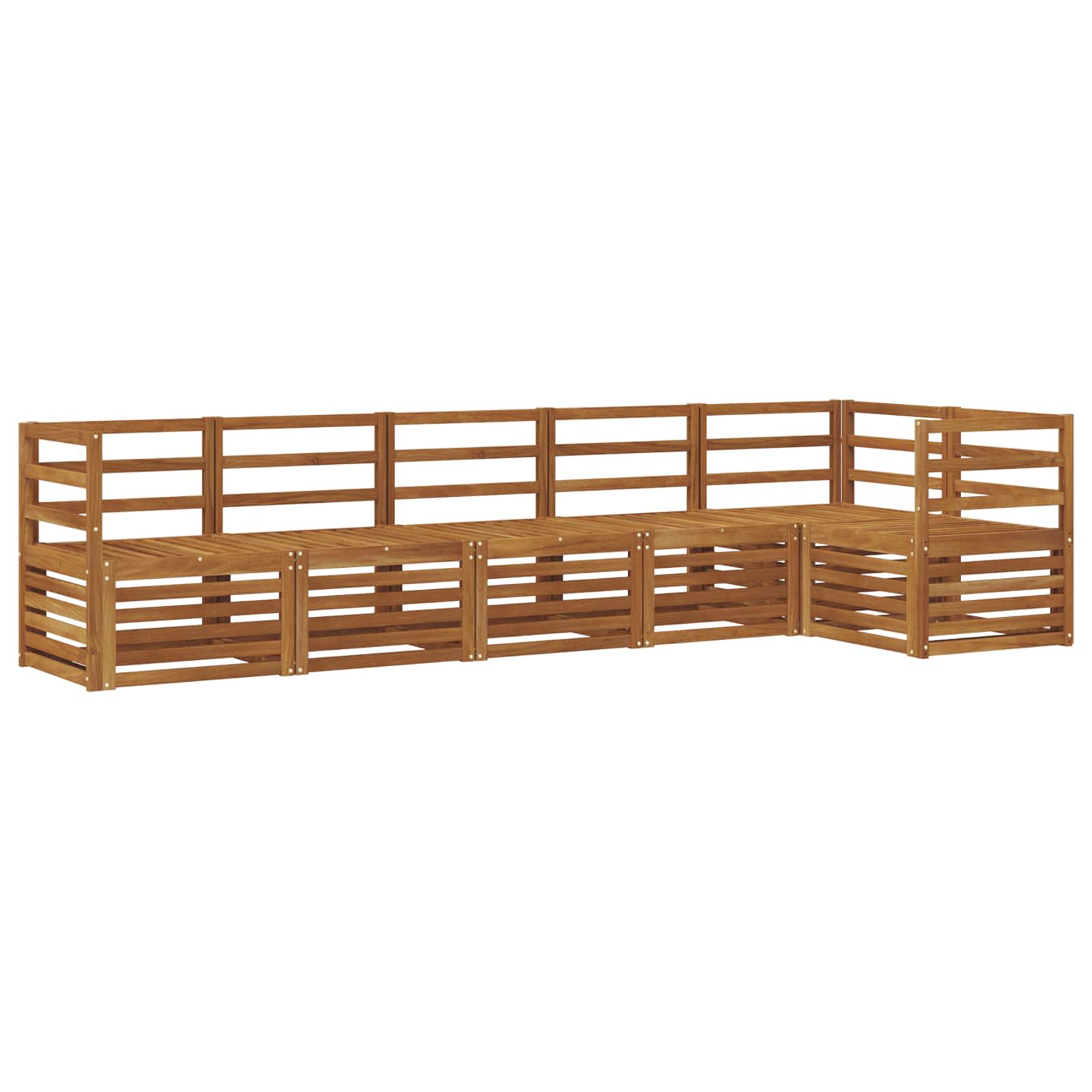 Ecksofa Set 6 pcs Natur Massivholz Akazie